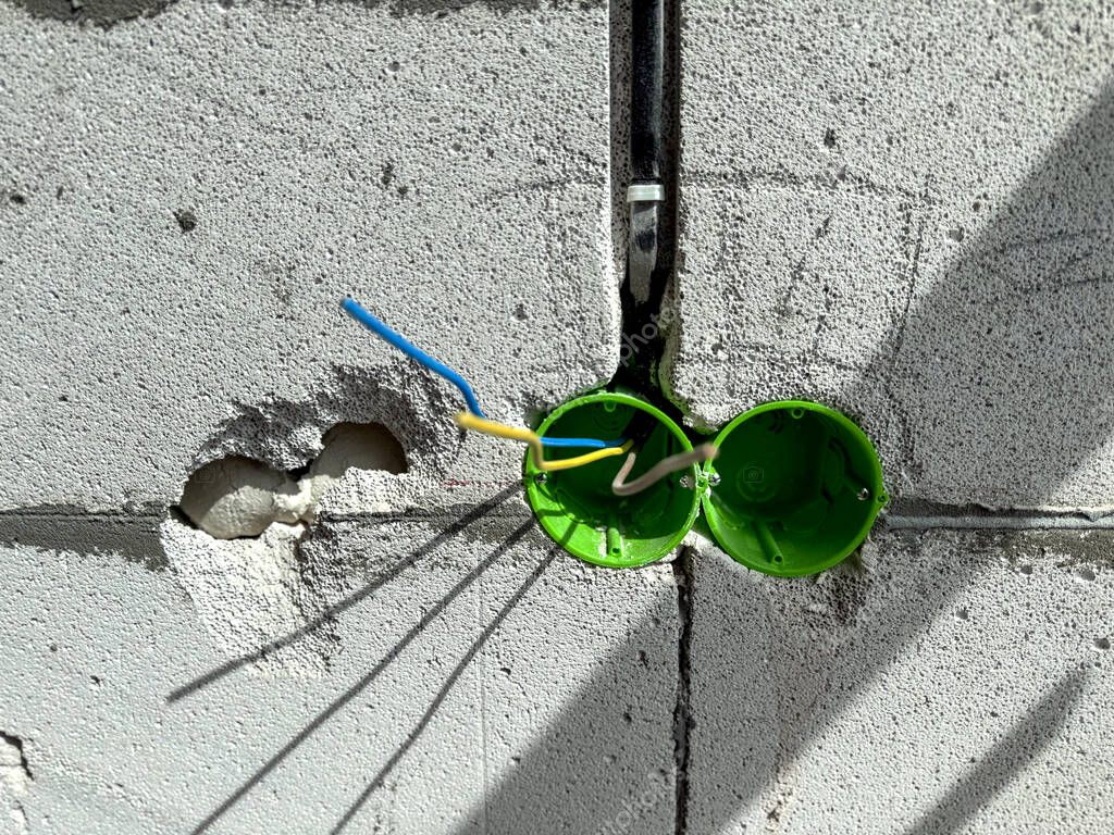 Cajas cuadradas y registros eléctricos montados en muro